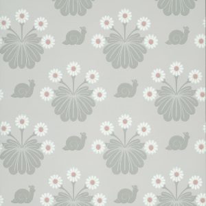 Burges Snail Silver Little Greene Wallpaper