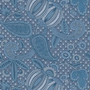 Pomegranate Blue Scale Little Greene Wallpaper
