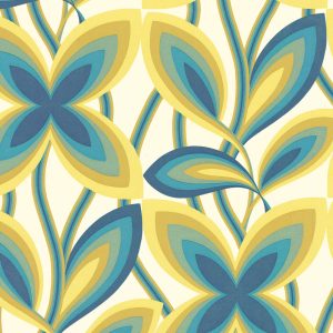 Starflower Peacock Little Greene Wallpaper